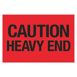 Tape Logic Label,Caution Heavy End,2x3" DL1073