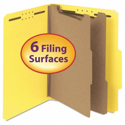 Smead Folder,Expanding,2 Divider,Yellow,PK10 14064