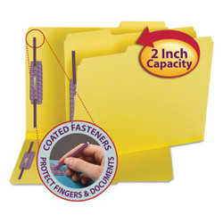Smead Pressboard Folder,2 Fastener,Yellow,PK25 14939