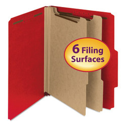 Smead Folder,Expanding,2 Divider,Red,PK10 14061
