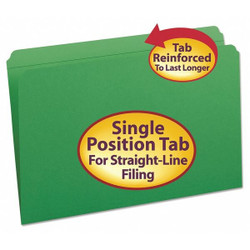 Smead Folder,Straight Cut,Green,PK100 17110