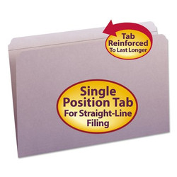 Smead Folders,Straight Cut,Lavender,PK100 17410