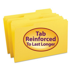 Smead Folders,Reinforced Tab,Yellow,PK100 17934