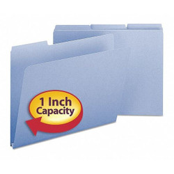 Smead Pressboard Folder,1/3 Cut,Blue,PK25 21530