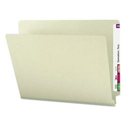 Smead Pressboard Folder,Gray/Green,PK25 26200