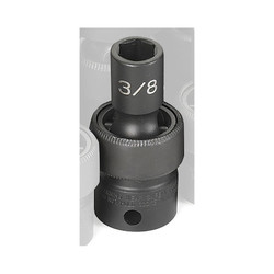 Grey Pneumatic Impact Socket,3/8",3/8"D,Univ 6pt. 1012U