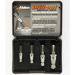 Alden Screw Extractor Set,4pc,HSS,Plastic Case 4017P