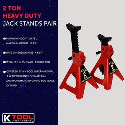 K-Tool International Jack Stands 2Ton (Pair) KTI61201