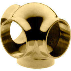 Lavi Industries Ball Tee Side Outlet for 1"" Tubing Polished Brass