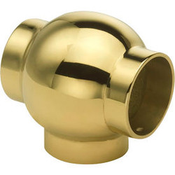 Lavi Industries Ball Tee for 2"" Tubing Polished Brass