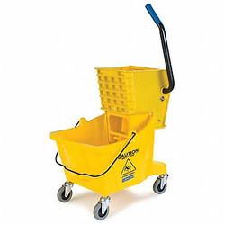 Carlisle Foodservice Mop Bucket and Wringer,Yellow,6 1/2 gal 3690804