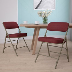 Flash Furniture Burgundy Fabric Folding Chair,PK2 2-HA-MC320AF-BG-GG