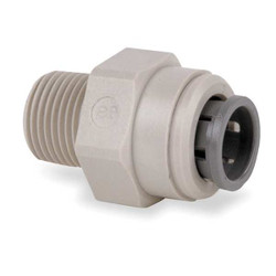 John Guest Adapter,3/16 In. Tube OD,PK10 PI010621S-10PK