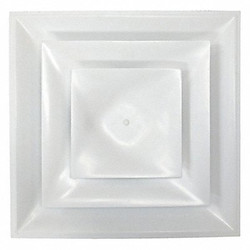 American Louver Ceiling Diffuser,Square,Plastic,12" Duct STR-C-12W-FR