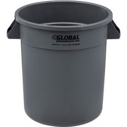 Global Industrial Plastic Trash Can 10 Gallon Gray