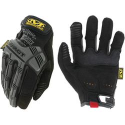 M-Pact Mechanics Gloves, Armortex/D3O/EVA Foam/Synthetic Leather/TPR/TrekDry Size 11, Black/Gray