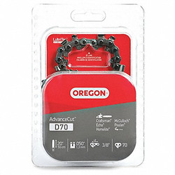 Oregon Saw Chain,20 In.,.050 In.,3/8 In. Pitch D70