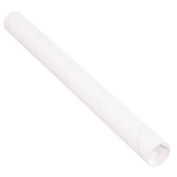 Partners Brand Mailing Tubes,W/Caps,2x43",White,PK50 P2043W