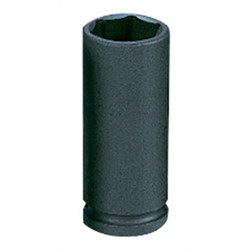 Grey Pneumatic Impact Socket,1-1/4"3/4"D,Hex D,Blk 3040DT