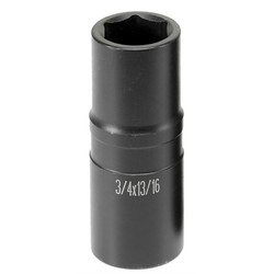 Grey Pneumatic Univ Hex Impact Socket,3/4"x13/16"1"/2D 2346D