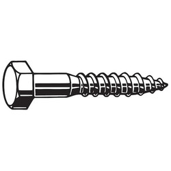 Sim Supply Hex Lag Screw,1/4",Zinc,4.5"L,PK100  U08280.025.0450