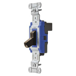 Hubbell Wall Switch,3-Way,120/277V,15A,Brn,Toggl SNAP1203BRNA