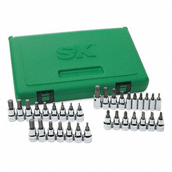 Sk Professional Tools Socket Bit Set, Steel, DrSz 1/4 in  89039
