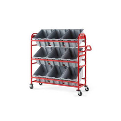 Rubbermaid Commercial Tote Cart,Red,3 Shelves,450 lb,20-1/4" W 2144269