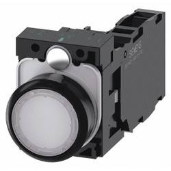 Siemens IllumPushButton,FullVolt,White,1NO/1NC 3SU1103-0AB60-1FA0