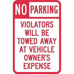 Lyle Tow Zone No Parking Sign,18" x 12" T1-1061-DG_12x18