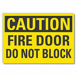 Lyle Fire Door Caution Reflective Label,5x7in LCU3-0280-RD_7x5