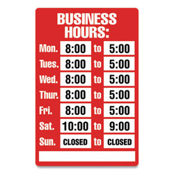 COSCO Open/closed Business Hours Sign Kit, 8 X 12, Red 098071