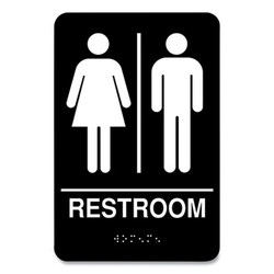 COSCO Indoor Restroom Door Sign, Unixex 5.5 X 8.5, Black/white 098096