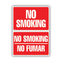 COSCO Two-Sided Signs, No Smoking/no Fumar, 8 X 12, Red 098068