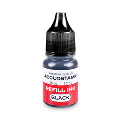 COSCO ACCU-STAMP Gel Ink Refill, 0.35 oz Bottle, Black 090684