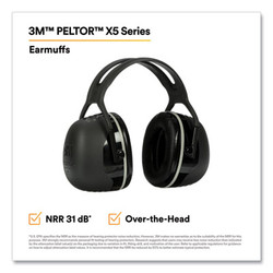 3M™ PELTOR X Series Earmuffs, Model X5A, 31 dB NRR, Black X5A