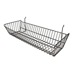 Econoco Grid Sloping Basket,24" x 10",Black,PK6 BSK12/B