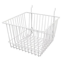 Econoco Grid Deep Basket,12" x 12",White,PK6 BSK15/W