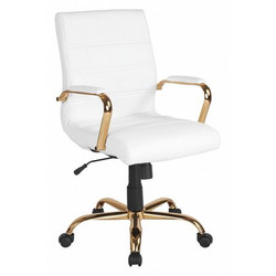 Flash Furniture Executive Swivel Office Chair GO-2286M-WH-GLD-GG