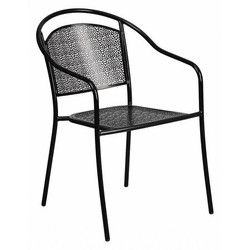 Flash Furniture Black Steel Patio Arm Chair CO-3-BK-GG