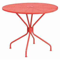 Flash Furniture Red Patio Table,35.25RD CO-7-RED-GG