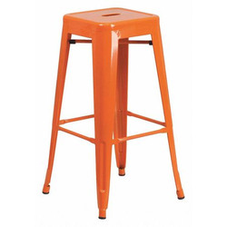 Flash Furniture Org Backless Metal Stool,30" CH-31320-30-OR-GG