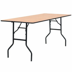 Flash Furniture Fold Table,Wood,30"x72" YT-WTFT30X72-TBL-GG