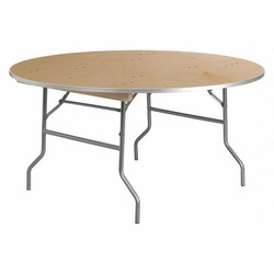 Flash Furniture Fold Table w/Metal Edge,Wood,Round,60" XA-60-BIRCH-M-GG