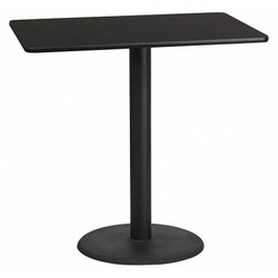 Flash Furniture Blk Laminate Table Top,Rnd Base,30"x48" XU-BLKTB-3048-TR24B-GG