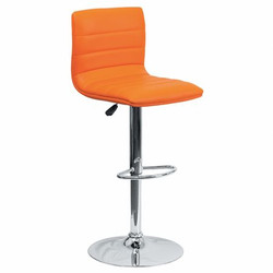 Flash Furniture Orange Vinyl Barstool,Adj Height CH-92023-1-ORG-GG