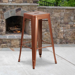Flash Furniture Backless Copper Indoor-Outdoor Bars,PK4 4-ET-BT3503-30-POC-GG