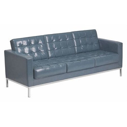 Flash Furniture Leather Sofa,Gray ZB-LACEY-831-2-SOFA-GY-GG