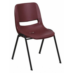 Flash Furniture Stack Chair,Plastic,Burgundy RUT-EO1-BY-GG