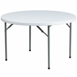 Flash Furniture Wh 48Rnd Plastic Fold Table DAD-YCZ-122R-GG